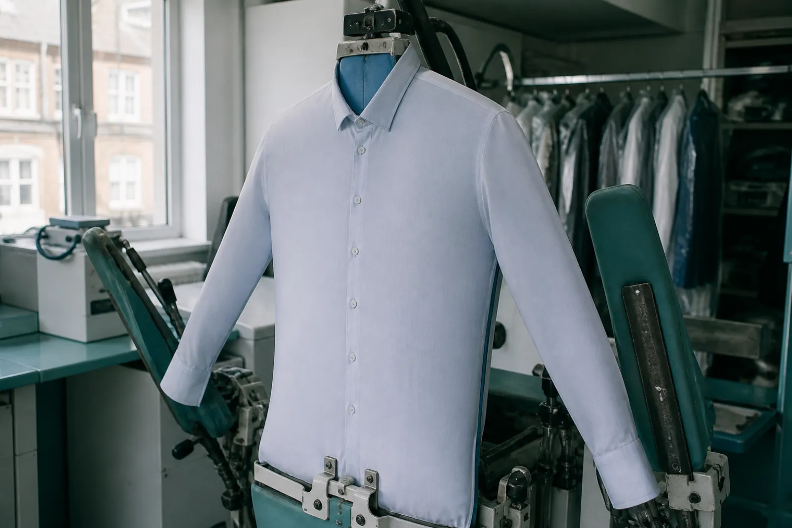 Garment press at Oceans Green, The Boathouse
